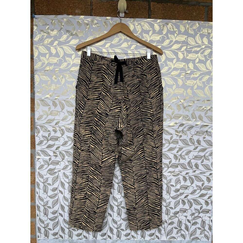 Rachel Comey Zebra Metallic Brocade Pants Gold Black Wide Leg Button Fly Size 10 - Picture 6 of 12